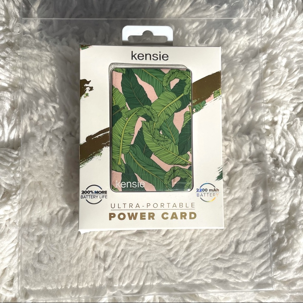 kensie | cute banana leaf pattern portable charger
